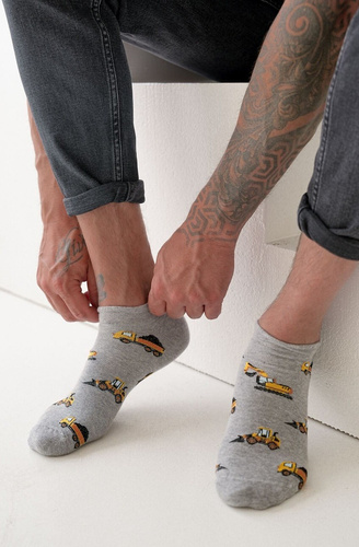 1108-048 Камиони и багери Милена мъжки крака - полско качество - меланж