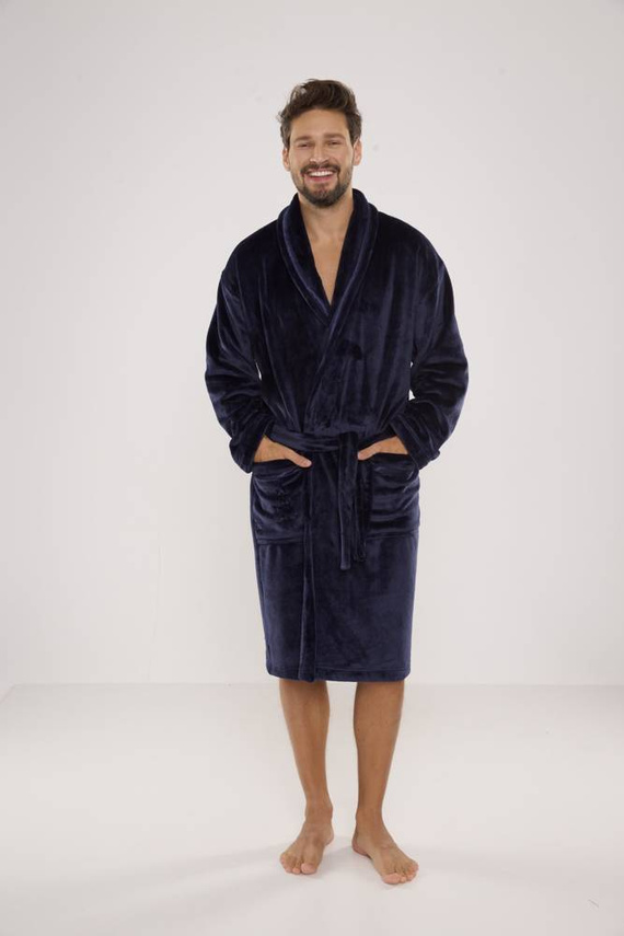 716 Мъжки халат Rafael De lafense - тъмносин