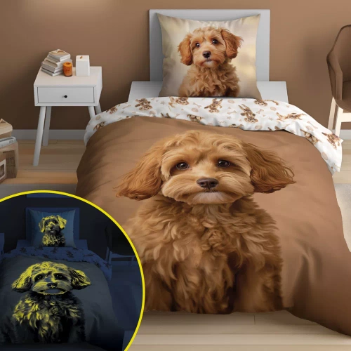 5421 A Rudy Piesek Памучно спално бельо, светещо в тъмното Detexpol