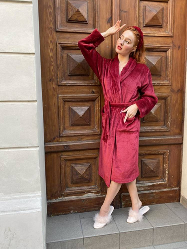 628 Abigail Дълъг дамски халат Forex - бордо