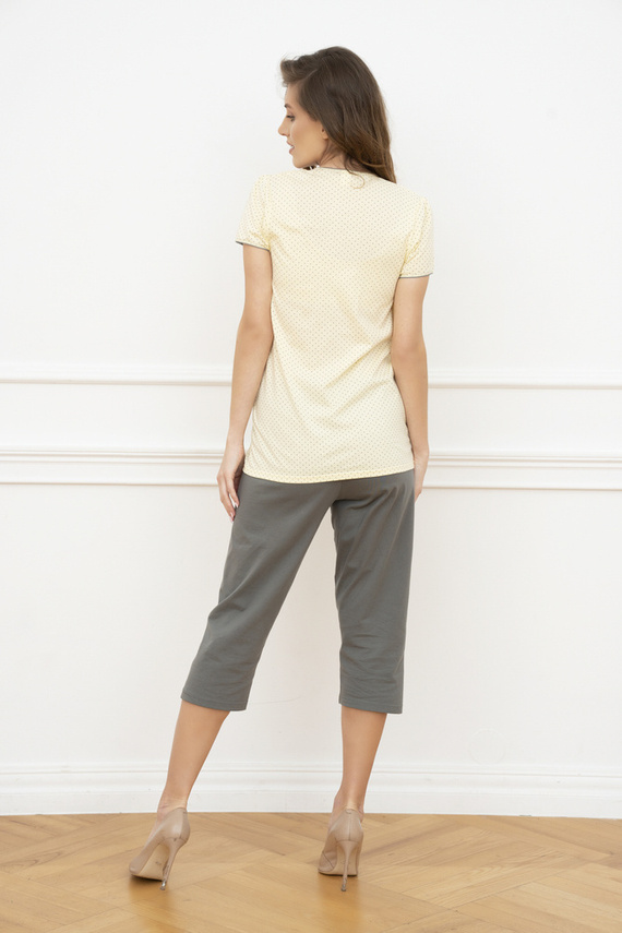 Felicita дамска пижама с къс ръкав - жълта