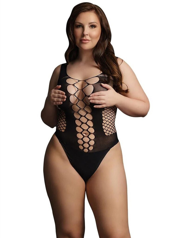 Body DES019 Le Désir черно боди с изрязвания и деколте S-L, XL-4XL