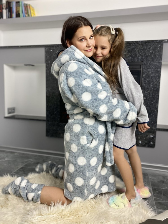 323 Dots Forex халат за баня - сив