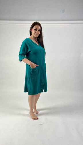 431 Дамски халат от велур Forex - зелен