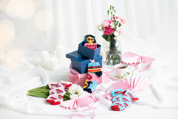 K89S Super Mama Чорапи за крака Италианска мода - тъмно синьо/цветни