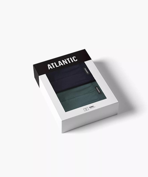 Мъжки боксерки Atlantic 2MH-173 Зелени/Тъмносини - Slim Fit, Памук, 2 броя