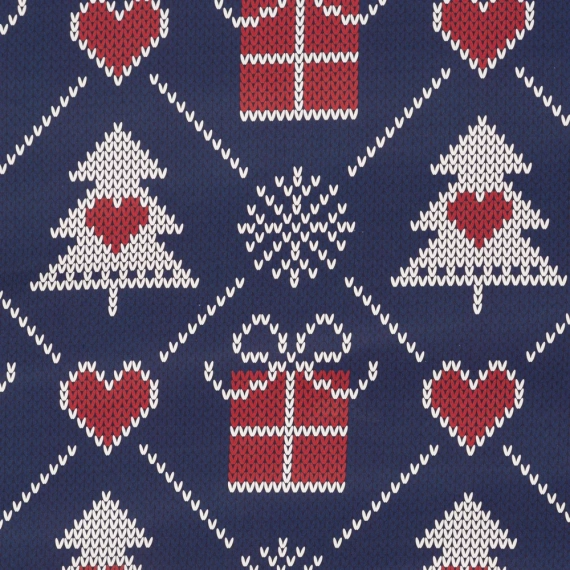 Спално бельо Merry Christmas от памучни евро пердета - тъмносини