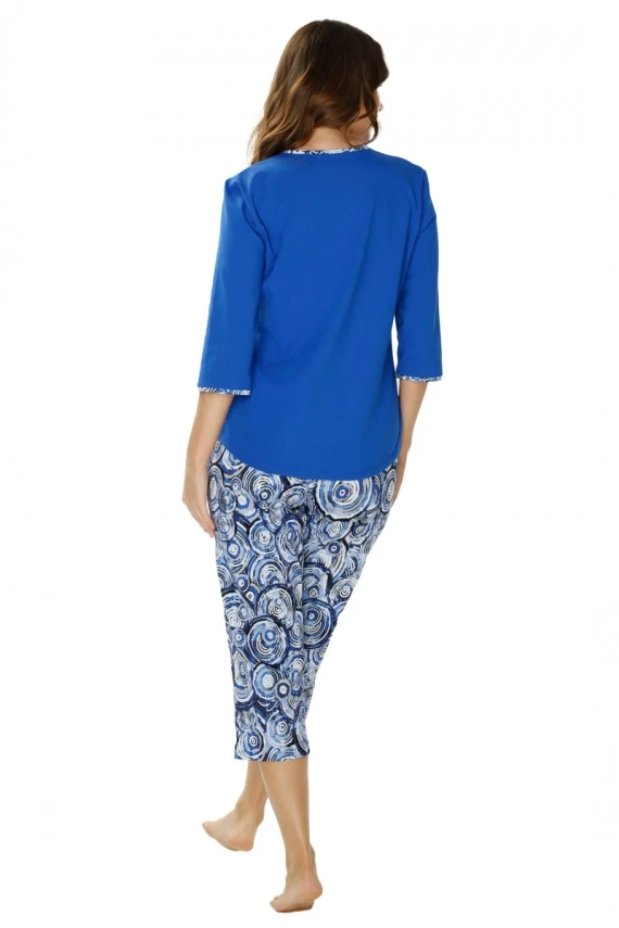 86670 Дамска пижама Irene Чайка, син принт