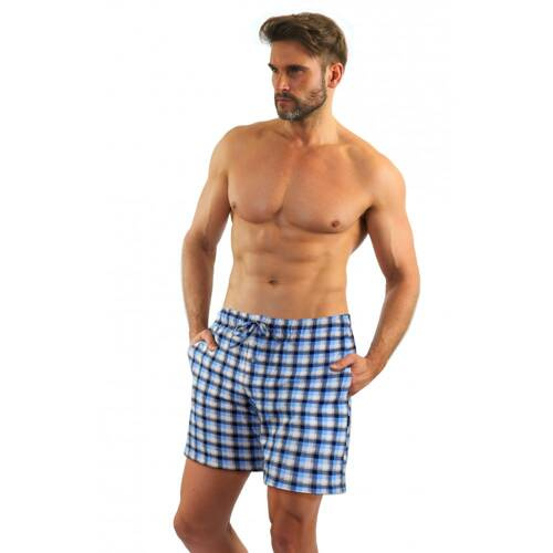 Къс пижамен панталон Milo 2 Sesto Senso, кариран 15, син