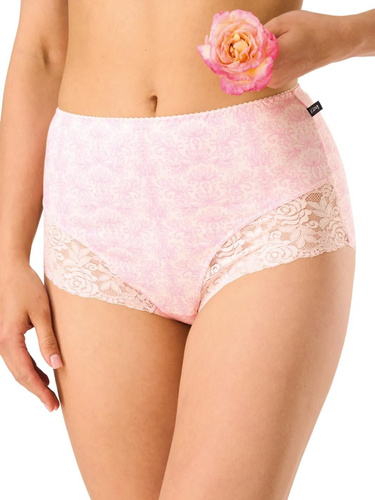 Дамски бикини LPF 585 розово-лилаво, макси кройка, памук 95%, еластан, дантела