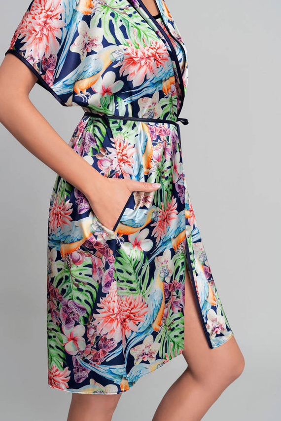 Polynesia Дамски халат за баня Италианска мода - флорален принт