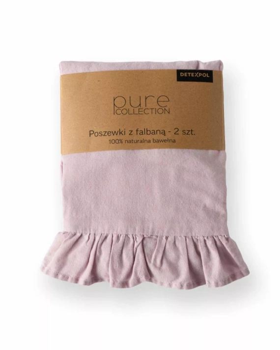 Pure 23 Едноцветно памучно спално бельо Detexpol розово