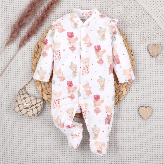 Бебешки гащеризон  Little Mouse Nini 100% органичен памук – за новородени