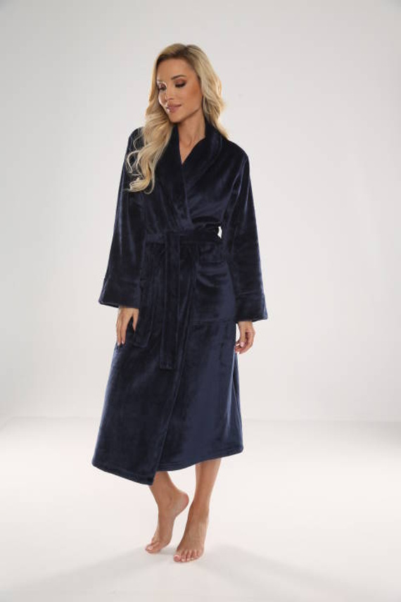 628 Abigail Дълъг дамски халат Forex - тъмносин