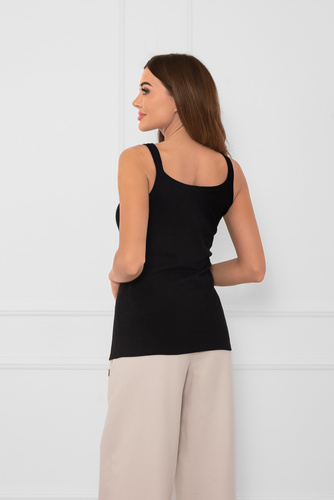 Дамска тениска Salsa с тънки презрамки - Италианска мода - черна 