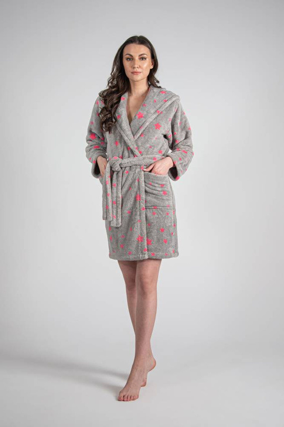 673 Stars Forex Къс дамски халат - сив