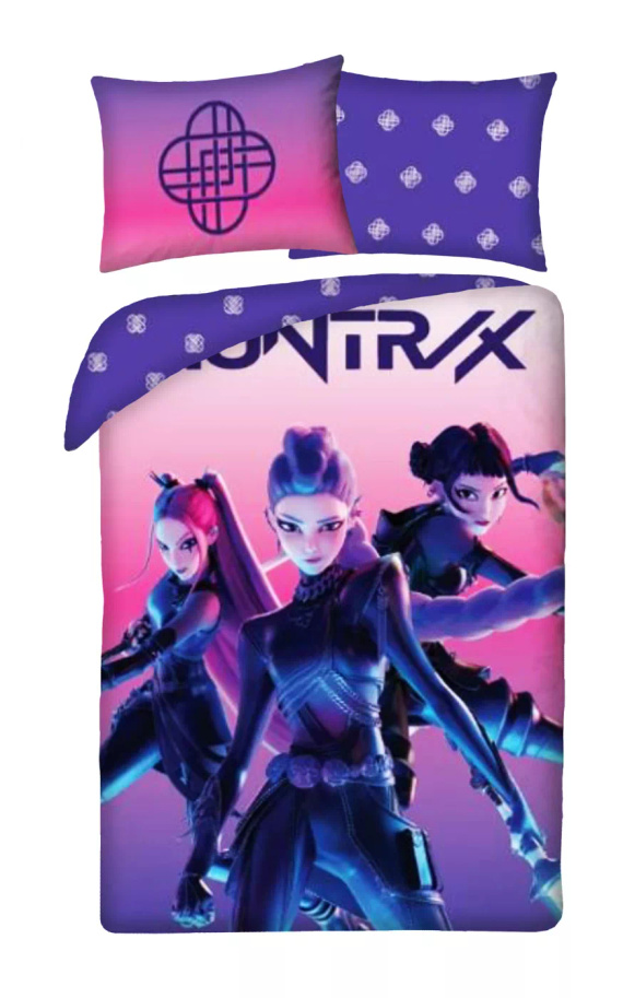 Halantex Спален комплект памучен K-POP Demon Hunters 04 140x200 70x90 Лилав