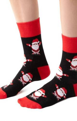АРТ.136 Дамски коледни чорапи Steven - 110 черни