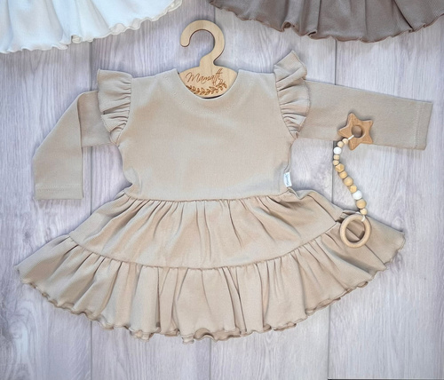 Mamatti SP512 Детска рокля с пеперудени ръкави 97% памук