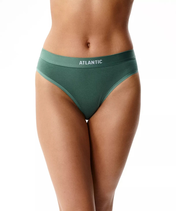 Atlantic 3CLP-012/Z26 Sport дамски памучни бикини 3 броя с широка ластична лента кафяво-розово-зелено