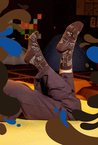 U04.WED Унисекс чорапи Wedel Gatta - тъмен шоколад 04/12E