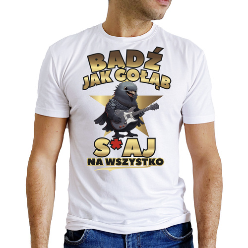 SKU M29 "Бъди като гълъб S*CRAY за всичко!" Мъжка тениска Moocha бяла