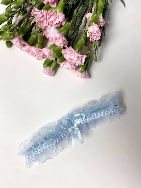 221 Шифонена жартиера De Lafense - светлосиня