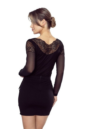 Дамска блуза Eldar Manami, черна - вискоза, дълъг ръкав, елегантна