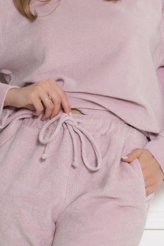 Дамска пижама 1818 Ewelina Leveza Frotte Homewear памучна пудрено розова