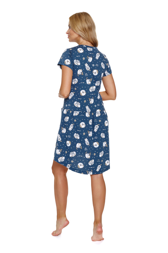 9444 Нощница за бременни и кърмачки Doctor Nap - котки (синя)