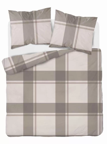 5218 B Спално бельо Detexpol бежово сатенено каре