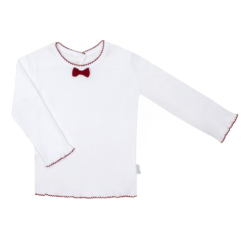 163568 Блуза с дълъг ръкав "Магията на Коледа" Никол - панделка бордо