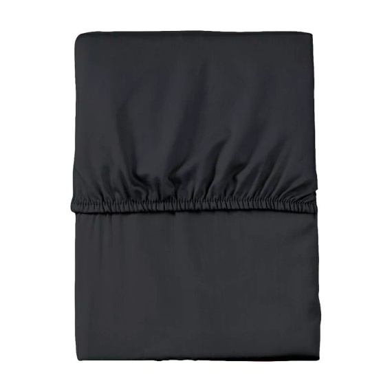 Микросатенен чаршаф с ластик Poly Detexpol гладък и удобен black