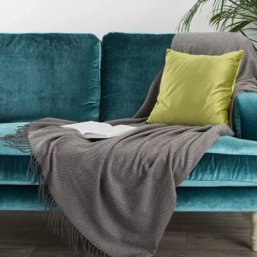 Акрил 5 Тъкано одеяло с ресни. Стоманени еврозавеси