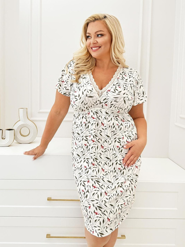 Дамска нощница Melisa Donna – вискоза, V-деколте с дантела