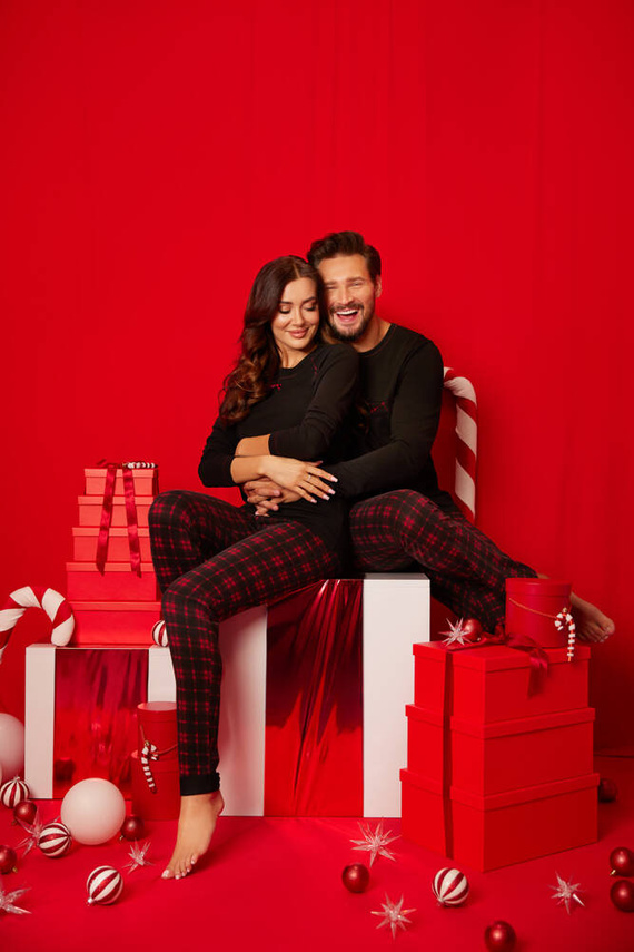 Ordesa Дамска пижама с дълъг ръкав и дълъг панталон Италианска мода - черно/принт