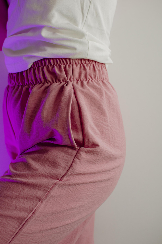 Maeve 875 De Lafense дамски панталон за пижама - дълъг, едноцветен, с джобове - розов