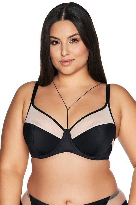 2135 Полумек сутиен с полуподплънки Ava - черен 