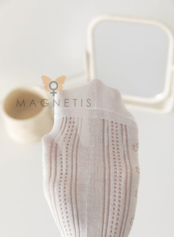 Дамски памучни терлици Magnetis CC-251102 ecru с деликатен десен