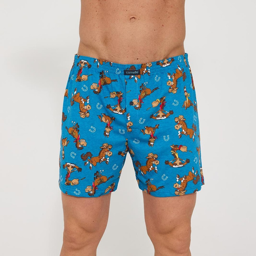 Мъжки боксерки Cornette Classic 011/191 Horses– свободни памучни боксерки с копче