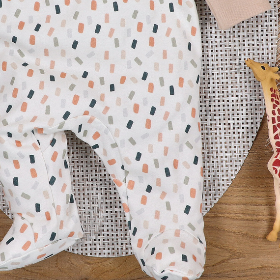 ABN-5327/KRE Гащеризон плик от органичен памук Nini крем