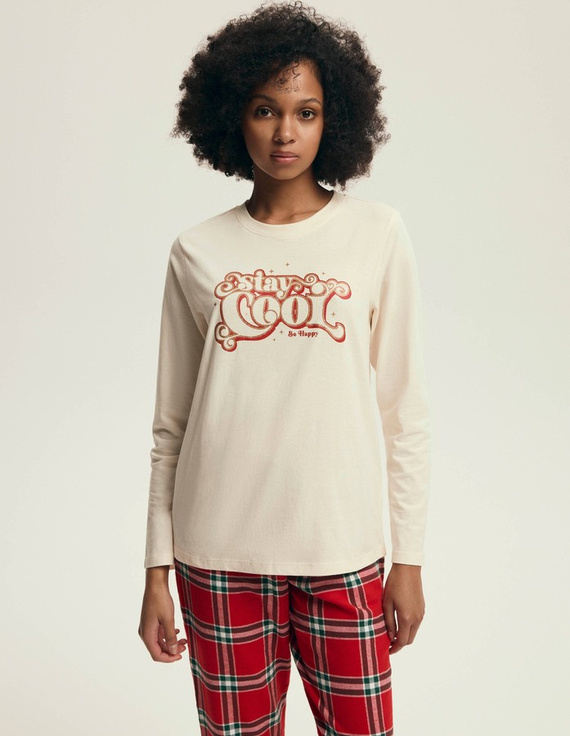 43718 Дамски коледен пижамен комплект Dotie Henderson, червен - дълъг ръкав и панталон