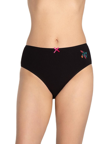 Дамски слипове L-120BI-94 Lama черно-червени – памук, комплект от 3 броя, удобни и класически