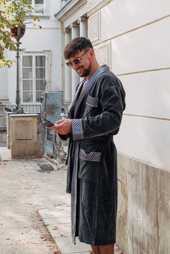 773 Мъжки форекс халат за баня Bonjour - графит