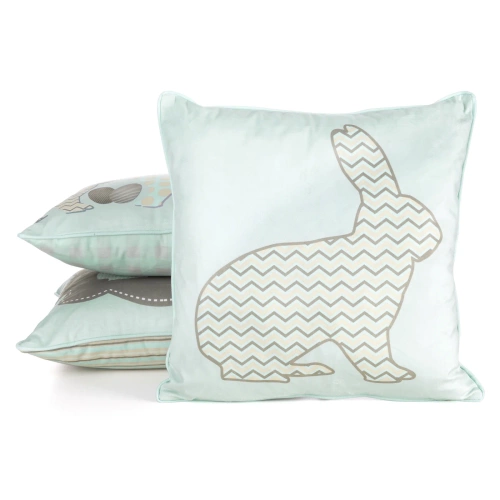 Пролет 1 Великденска калъфка от кадифе декорирана с щампа на зайче Европердета мента