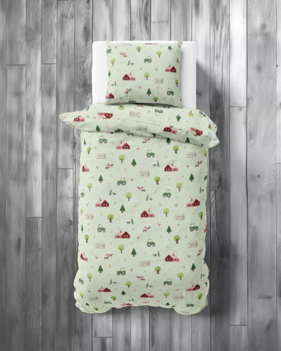 5441 A Farma Детско памучно спално бельо Detexpol мента