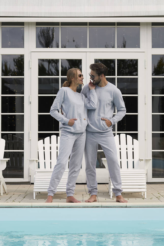 Дълъг комплект за мъже на Fox. ръкав, дължина. панталони Италианска мода - меланж