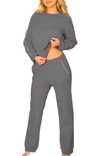 Дамски анцуг Maio Mirale, памук 95% памук 5% еластан, полско производство - елегантен спортен комплект - сив