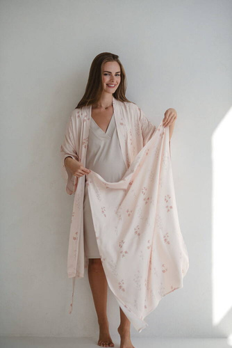 Цветя върху бамбуково повиване Pink Milk&Love