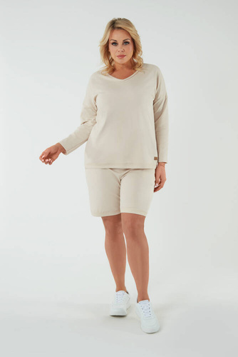 Дамски къси панталони Madri Италианска мода - бежово